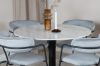 Imagine Estelle Round Dining Table ø106 H75 - White / Black+Arrow armchair - Black Legs - Grey Velvet_4