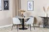 Imagine Vă rugăm să traduceți complet Estelle Round Dining Table ø106 H75 - White / Black+Wrinkles Dining Chair - Black Legs - Grey Velvet_4