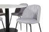 Imagine Vă rugăm să traduceți complet Estelle Round Dining Table ø106 H75 - White / Black+Wrinkles Dining Chair - Black Legs - Grey Velvet_4