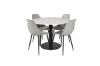 Imagine Masa de dining rotunda Estelle ø106 H75 - Alb / Negru+ Scaun de dining din plastic Polar - Picioare negre / Plastic gri_4