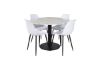 Imagine Masa de dining rotunda Estelle ø106 H75 - Alb / Negru + Scaun de dining din plastic Polar - Picioare negre / Plastic alb_4