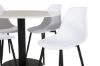 Imagine Masa de dining rotunda Estelle ø106 H75 - Alb / Negru + Scaun de dining din plastic Polar - Picioare negre / Plastic alb_4