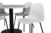 Imagine Masa rotunda de dining Estelle ø106 H75 - Alb / Negru+Scaun de dining Arctic - Picioare negre - Plastic alb_4