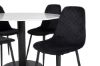 Imagine Masa de dining rotunda Estelle ø106 H75 - Alb / Negru + Scaun de dining Polar Diamond - Picioare Negre - Catifea Neagra_4