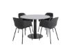 Imagine Masa de dining rotunda Estelle ø106 H75 - Negru / Negru + Scaun de dining din plastic Comfort - Picioare negre - Plastic negru_4