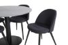 Imagine Masa de dining rotunda Estelle ø106 H75 - Negru / Scaun de dining Velvet - Picioare negre - Material negru_4