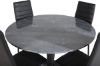 Imagine Masa de dining Estelle rotunda ø106 H75 - Negru / Negru+Scaun de dining cu spătar înalt subțire - Picioare negre - PU negru_4