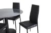 Imagine Masa de dining Estelle rotunda ø106 H75 - Negru / Negru+Scaun de dining cu spătar înalt subțire - Picioare negre - PU negru_4