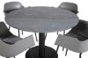 Imagine Masa de dining rotunda Estelle ø106 H75 - Negru / Negru+Scaun confortabil de plastic pentru dining - picioare negre - plastic gri_4