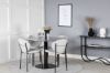 Imagine Masa de dining rotunda Estelle ø106 H75 - Negru / Negru+ Scaun de dining Vault - Picioare Negre - Material Gri_4