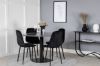 Imagine Va rugam sa traduceti complet: Masa de dining rotunda Estelle ø106 H75 - Negru / Negru+Scaun de dining Polar Diamond - Picioare Negre - Catifea Neagra_4