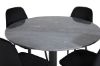 Imagine Va rugam sa traduceti complet: Masa de dining rotunda Estelle ø106 H75 - Negru / Negru+Scaun de dining Polar Diamond - Picioare Negre - Catifea Neagra_4