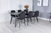 Imagine Masa de dining Sleek Extentiontable Black Brushed - 195*95 + Scaun de dining Polar Diamond - Picioare negre - Catifea neagră_6