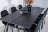 Imagine Masa de dining Sleek Extentiontable Black Brushed - 195*95 + Scaun de dining Polar Diamond - Picioare negre - Catifea neagră_6