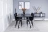 Imagine Masa de dining Sleek Extentiontable Black Brushed - 195*95 + Scaun de dining Polar Diamond - Picioare negre - Catifea neagră_6