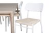 Imagine Tabel extensibil Slider - Alb Spălat - 170+40+40cm + Scaun de dining Polly - Alb / Natură