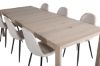 Imagine Slider Extention Table - White Wash - 170+40+40cm +Polar Dining Chair- Black le