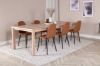 Imagine Slider Extention Table - White Wash - 170+40+40cm +Polar Dining Chair - Brown /