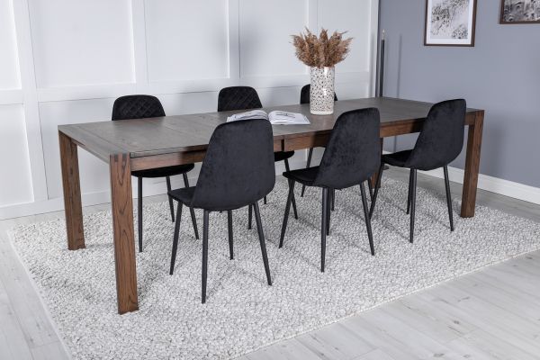 Imagine Slider Extention Table - Smoked Oak - 170+40+40cm +Polar Diamond Dining Chair -