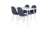 Imagine Masa de dining Polar de 120 cm - Alb Alb + Scaun de dining Polar - Picioare albastre