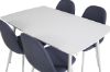 Imagine Masa de dining Polar de 120 cm - Alb Alb + Scaun de dining Polar - Picioare albastre