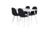 Imagine Masa de dining Polar de 120 cm - alb alb+ Scaun de dining Polar - Picioare negre - alb