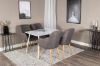 Imagine Masa de dining Polar 120 cm - Alb Alb + Scaun de dining Comfort - Stejar/Gri inchis _4