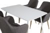 Imagine Masa de dining Polar 120 cm - Alb Alb + Scaun de dining Comfort - Stejar/Gri inchis _4