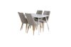 Imagine Masa de dining Polar 120 cm - Alb Alb + Scaun de dining Leone - Stejar/Gri deschis _4