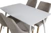 Imagine Masa de dining Polar 120 cm - Alb Alb + Scaun de dining Leone - Stejar/Gri deschis _4