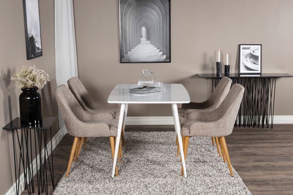 Imagine Polar Dining table 120 cm - White White +Plaza - Dining Chair - Oak/Light Grey _4