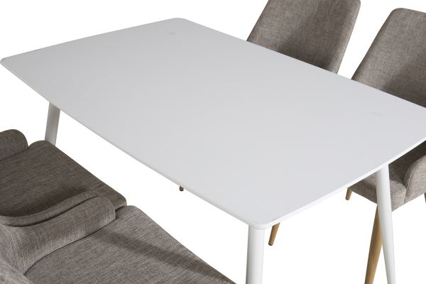 Imagine Polar Dining table 120 cm - White White +Plaza - Dining Chair - Oak/Light Grey _4