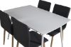 Imagine Masa de dining Polar de 120 cm - Alb + 4 scaune de dining Windu - Ek-Look / Gri închis