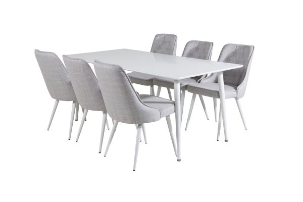 Imagine Masa de Dining Polar de 180 cm - Blat alb / Picioare albe