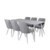 Imagine Masa de dining Polar de 180 cm - blat alb / picioare albe + scaun de dining Plaza - alb