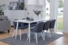 Imagine Polar Dining table 180 cm - White top / White Legs+Velvet Dining Chiar - White