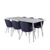 Imagine Polar Dining table 180 cm - White top / White Legs+Velvet Dining Chiar - White