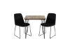 Imagine Bali Matbord 80*80+Muce Scaun de Dining Picioare Negre - Material Negru