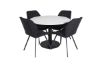 Imagine Masa de dining Razzia ø106cm - Alb / Negru+Scăun de dining Gemma - Picioare Negre - B