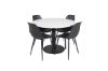 Imagine Masa de dining Razzia ø106cm - Alb / Negru + Scaun de dining din plastic Polar - Negru