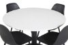 Imagine Masa de dining Razzia ø106cm - Alb / Negru + Scaun de dining din plastic Polar - Negru