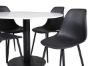 Imagine Masa de dining Razzia ø106cm - Alb / Negru + Scaun de dining din plastic Polar - Negru