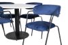 Imagine Masa de dining Razzia ø106cm - Alb / Negru+Scaun Arrow - Picioare Negre - Albastru