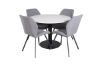 Imagine Masa de dining Razzia ø106cm - Alb / Negru+ Scaun de dining Gemma - Picioare Negre - G