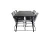 Imagine Masa de dining Dipp - 180*90cm - Furnir negru / picioare complet negre + Scaun de dining Muce