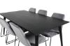 Imagine Masa de dining Dipp - 180*90cm - Furnir negru / picioare complet negre + Scaun de dining Muce