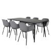 Imagine Masa de Dining Dipp - 180*90cm - Furnir Negru / picioare complet negre + Plastic Comfort