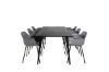 Imagine Masa de Dining Dipp - 180*90cm - Furnir Negru / picioare complet negre + Plastic Comfort