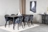 Imagine Masa de dining Dipp - 180*90cm - furnir negru / picioare complet negre + scaune de dining Velvet