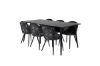 Imagine Masa de dining Dipp - 180*90cm - furnir negru / picioare complet negre + scaune de dining Velvet